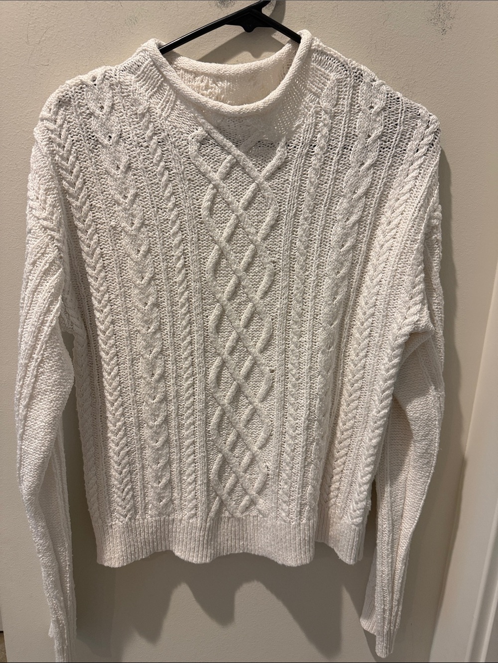 J. Crew Factory Cream Cable Knit Roll neck Sweater size XS